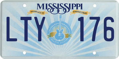 MS license plate LTY176