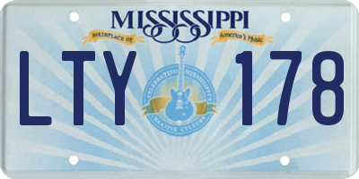 MS license plate LTY178