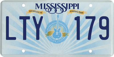 MS license plate LTY179