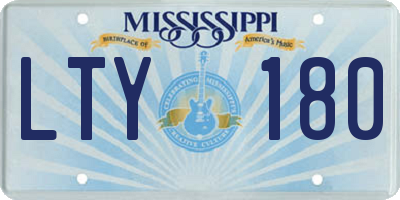 MS license plate LTY180