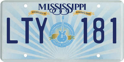 MS license plate LTY181