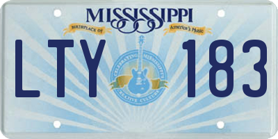 MS license plate LTY183