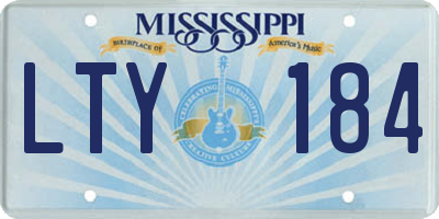 MS license plate LTY184