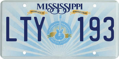 MS license plate LTY193