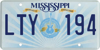 MS license plate LTY194
