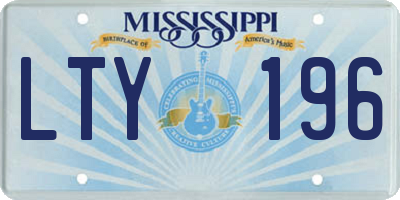 MS license plate LTY196