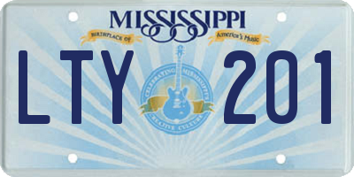 MS license plate LTY201
