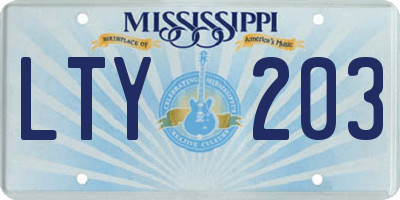 MS license plate LTY203
