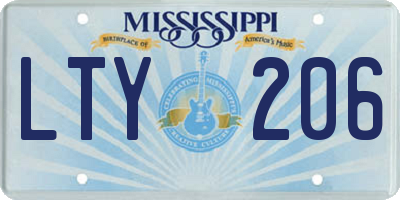 MS license plate LTY206
