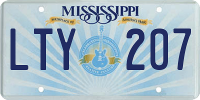 MS license plate LTY207