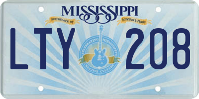 MS license plate LTY208