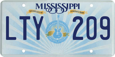 MS license plate LTY209