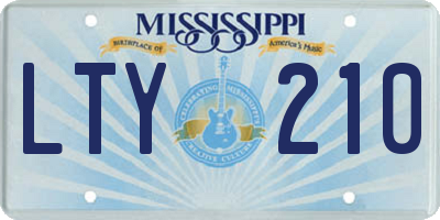 MS license plate LTY210
