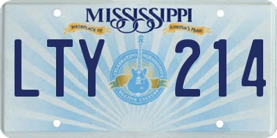 MS license plate LTY214