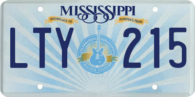 MS license plate LTY215