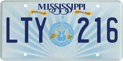 MS license plate LTY216