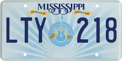 MS license plate LTY218