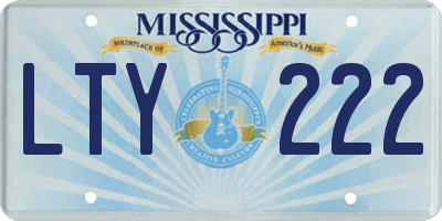 MS license plate LTY222