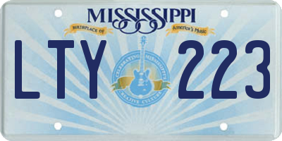 MS license plate LTY223
