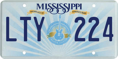 MS license plate LTY224