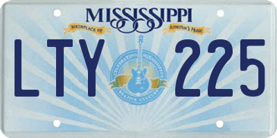 MS license plate LTY225