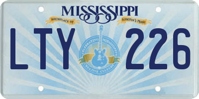 MS license plate LTY226