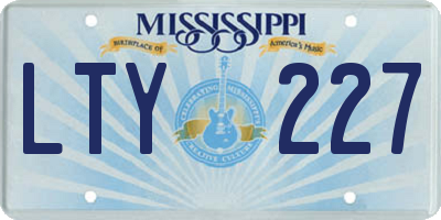 MS license plate LTY227