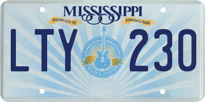 MS license plate LTY230
