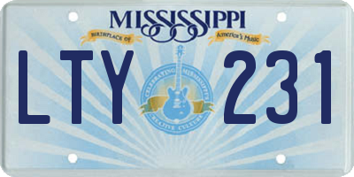 MS license plate LTY231