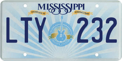 MS license plate LTY232