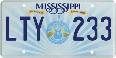 MS license plate LTY233