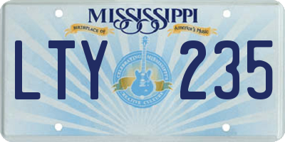 MS license plate LTY235