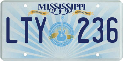 MS license plate LTY236