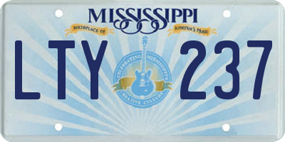 MS license plate LTY237