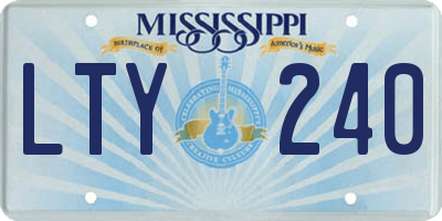 MS license plate LTY240