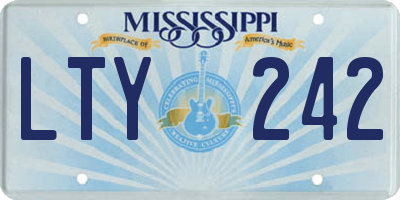 MS license plate LTY242