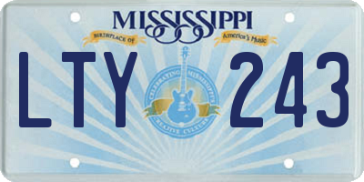 MS license plate LTY243
