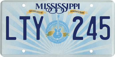 MS license plate LTY245