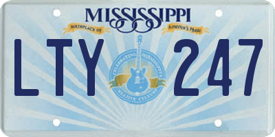 MS license plate LTY247