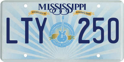 MS license plate LTY250