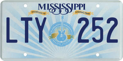 MS license plate LTY252