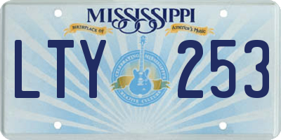 MS license plate LTY253