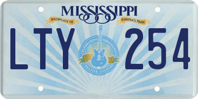 MS license plate LTY254