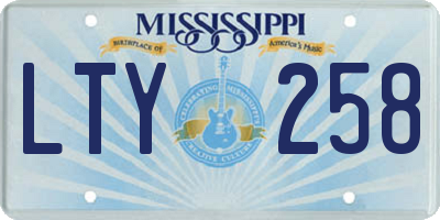 MS license plate LTY258