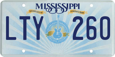 MS license plate LTY260
