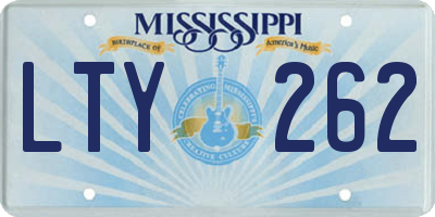 MS license plate LTY262