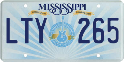 MS license plate LTY265