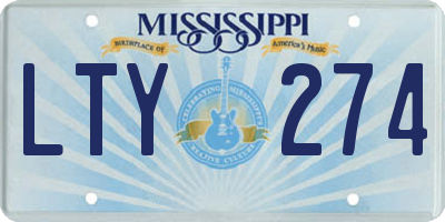 MS license plate LTY274