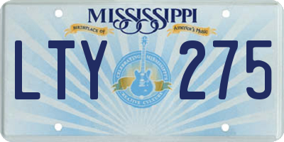 MS license plate LTY275