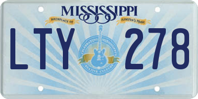 MS license plate LTY278
